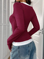 Scoop Neck Long-Sleeve Tee