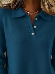 Button Detail Drop-Shoulder Sweater - Plus Size