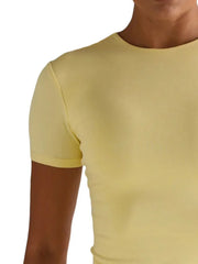 Round-Neck Short-Sleeve Swim Top