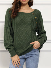 Cable Knit Boat-Neck Sweater