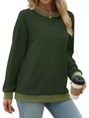 Contrast Trim Crew Neck Sweatshirt